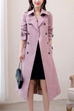 Chouyatou Women's Classic Double Breasted Midi-Length Trench Coat with Belt
