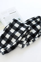 Chouyatou Womens Plaid Fluffy Pajama Pants Fuzzy Fleece Cozy Lounge Pants with Pockets Winter Warm Pj Bottoms