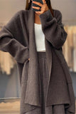 Chouyatou Women's Chunky Open Front Long Cardigan Lightweight Long Sleeve Coatigan Sweater
