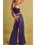Chouyatou Women's Boyfriend Denim Cargo Pants Y2K Baggy Wide Leg Casual Dressy Jeans Culottes