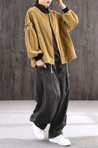 Chouyatou Women's Denim Harem Pants Elastic Waist Pleated Wide Leg Baggy Jeans
