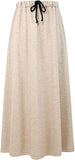 Chouyatou Women's Winter Warm Fleece Drawstring Waist Sherpa Lined Solid Plain Long Skirts