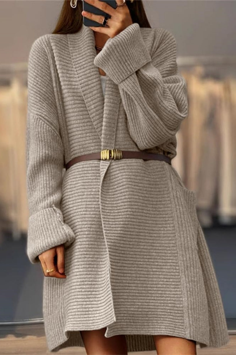 Chouyatou Women's Chunky Open Front Long Cardigan Lightweight Long Sleeve Coatigan Sweater