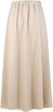 Chouyatou Women's Winter Warm Fleece Drawstring Waist Sherpa Lined Solid Plain Long Skirts