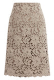 Chouyatou Women's Elegant Floral Lace Knee Length Pencil Skirt