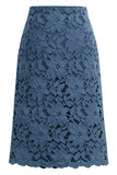 Chouyatou Women's Elegant Floral Lace Knee Length Pencil Skirt