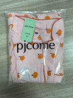 PJCOME Womens Cotton Gauze Pajama Set Long Sleeve Button Up Shirt and Pants 2 Piece Cute Printed Pj Set