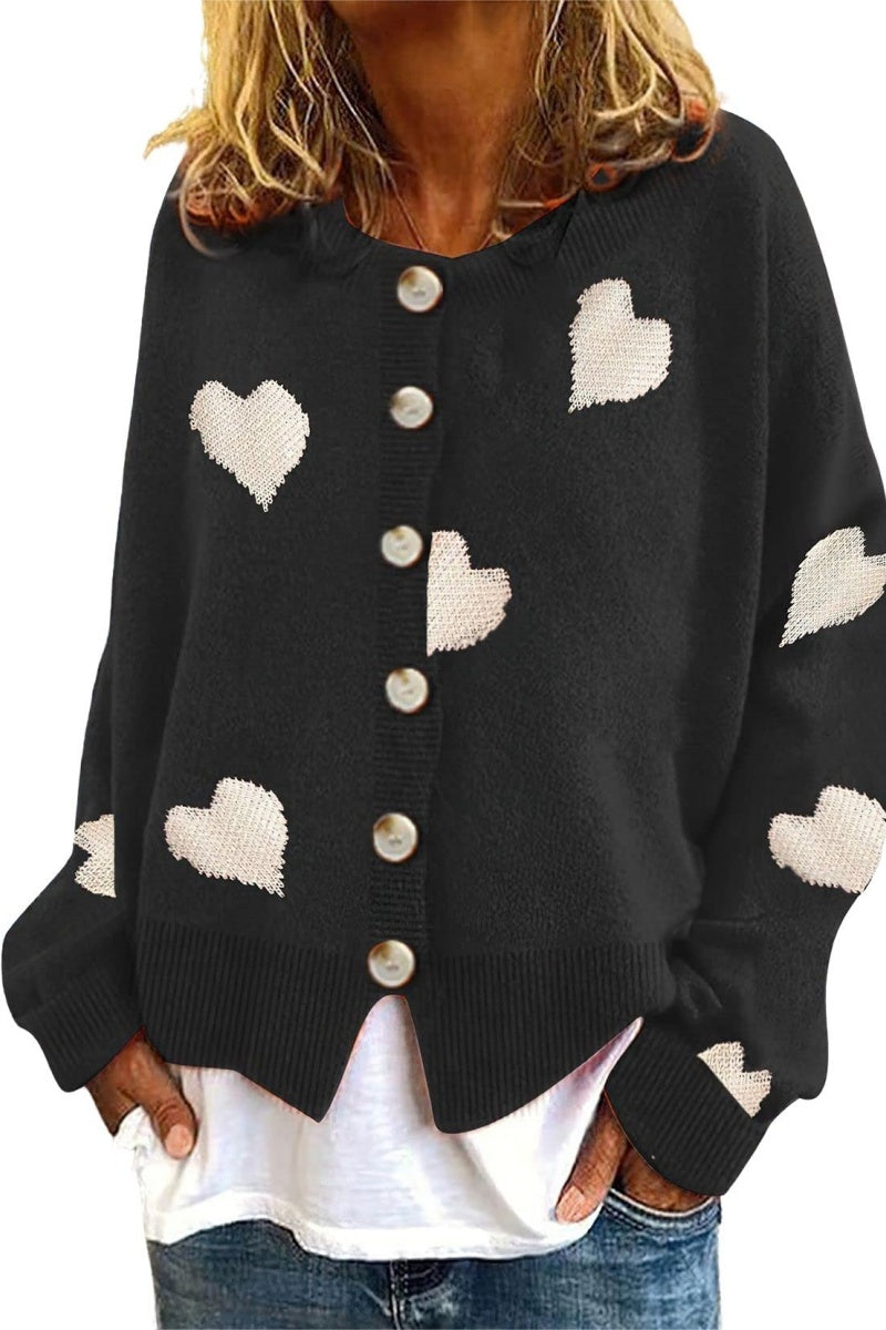Chouyatou Women's Vintage Floral Crop Cardigan Sweather Artistic Aesthetic Cable Knitted Oversized Sweater Outwear