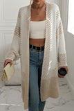 Chouyatou Women's Color Block Striped Fuzzy Long Cardigan Sweaters Open Front Diagonal Stripe Knit Cardigan Jacket Coat