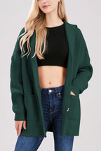 Chouyatou Women's Oversized Sailor Collar Button Cardigans Chunky Knit Long Sleeve Slouchy Sweaters Coat with Pockets