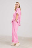 Chouyatou Womens Gingham Pajama Set 2 Piece Short Sleeve Babydoll Shirt and Pants Lounge Set Cute Sleepwear