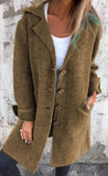 Chouyatou Women Long Cardigan Notched Collar Button Down Loose Fit Knit Blazer Sweater Jacket