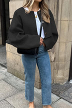 Chouyatou Women Cropped Wool Blend Pea Coat Short Jacket Peacoat Long Sleeve Button Down Crop Jacket