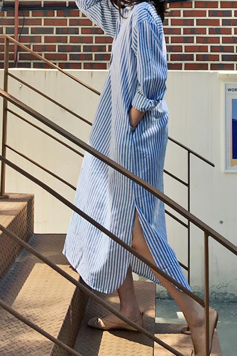 long sleeve cotton shift dress Women Printed Cotton Dress Soft Casual Loose Robes Long Sleeves Dress Shift Dress Boho Maxi Dresses Customized Dress Plus Size Linen Dress