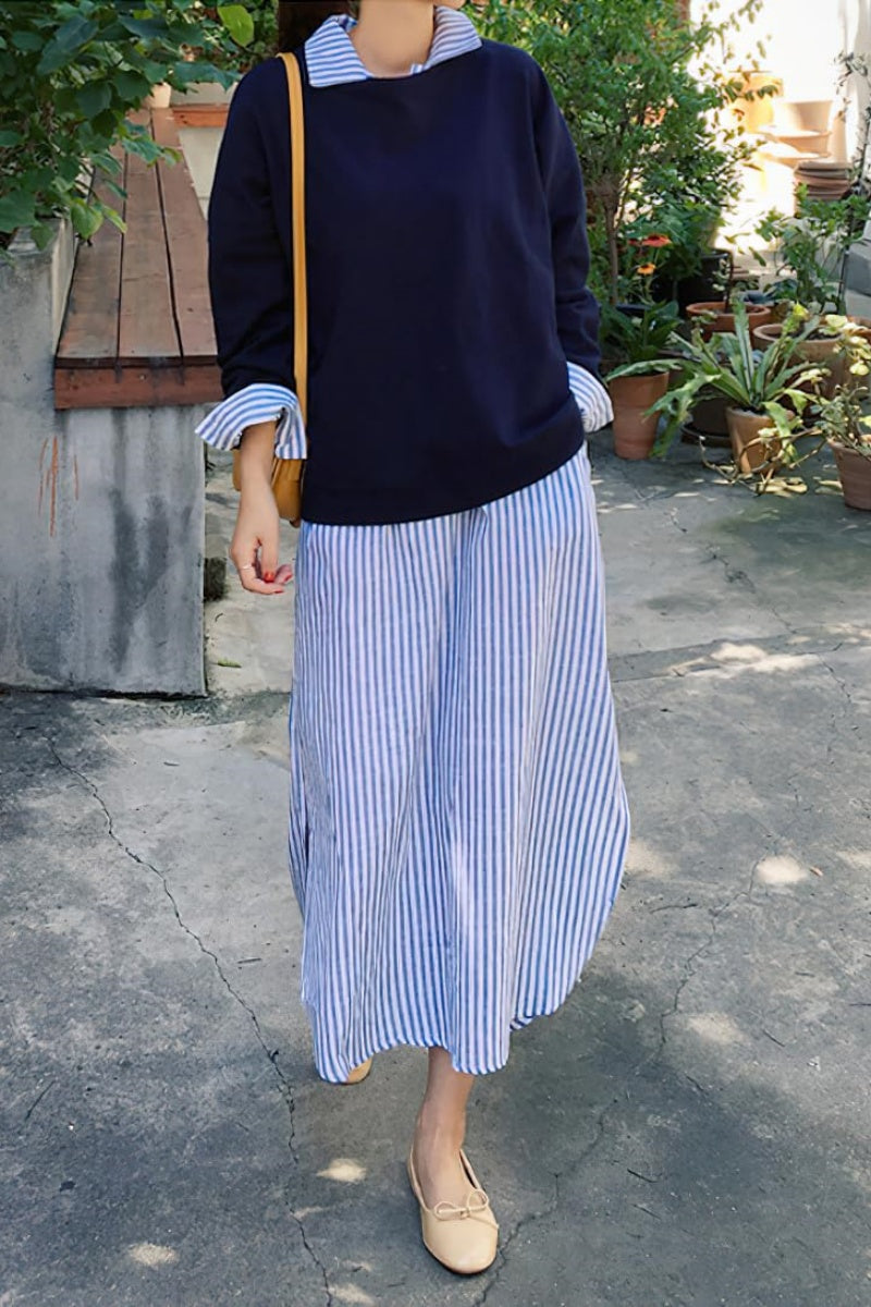 long sleeve cotton shift dress Women Cotton Dress Soft Casual Loose Robes Long Sleeves Shift Dress Boho Maxi Dresses Customized Dress Plus Size Clothing Linen Dress