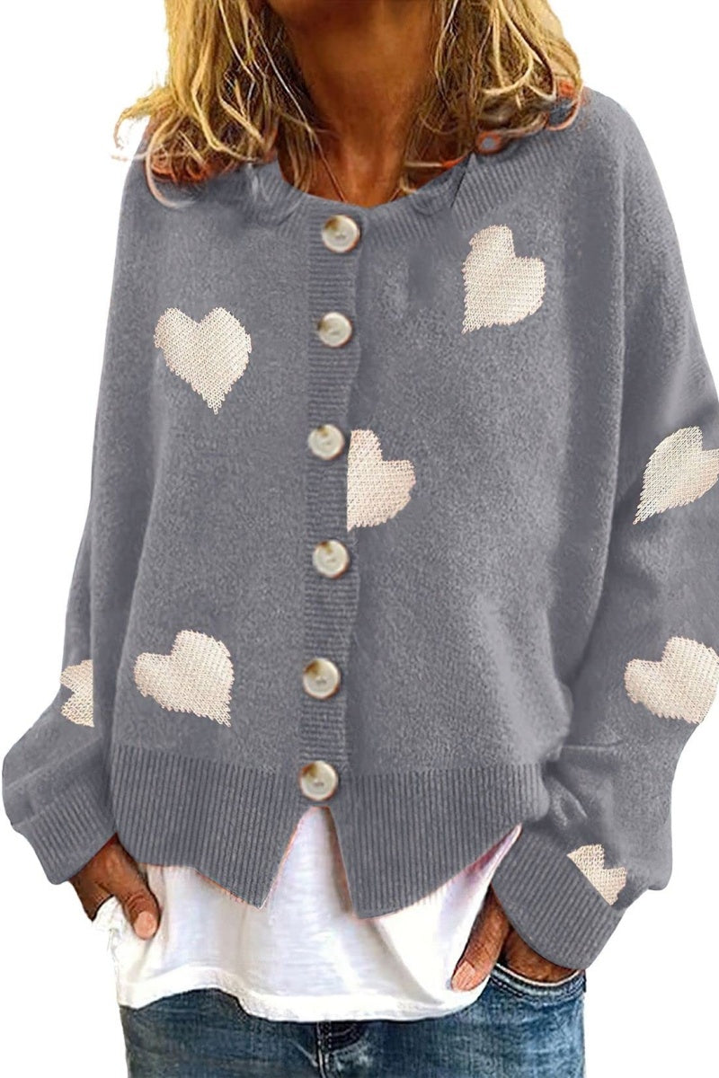 Chouyatou Women's Vintage Floral Crop Cardigan Sweather Artistic Aesthetic Cable Knitted Oversized Sweater Outwear