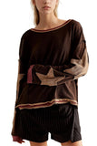 Chouyatou Oversized Sweatshirt for Women Star Patches Crew Neck Long Sleeve Shirts Hoodies Fashion Y2K Tops