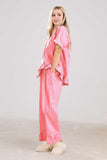 Chouyatou Womens Gingham Pajama Set 2 Piece Short Sleeve Babydoll Shirt and Pants Lounge Set Cute Sleepwear