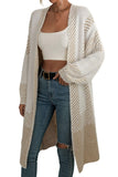 Chouyatou Women's Color Block Striped Fuzzy Long Cardigan Sweaters Open Front Diagonal Stripe Knit Cardigan Jacket Coat