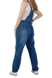 Chouyatou Women's Fashion Jean Bib Overalls Adjustable Straps Ripped Distressed Denim Denim Pants