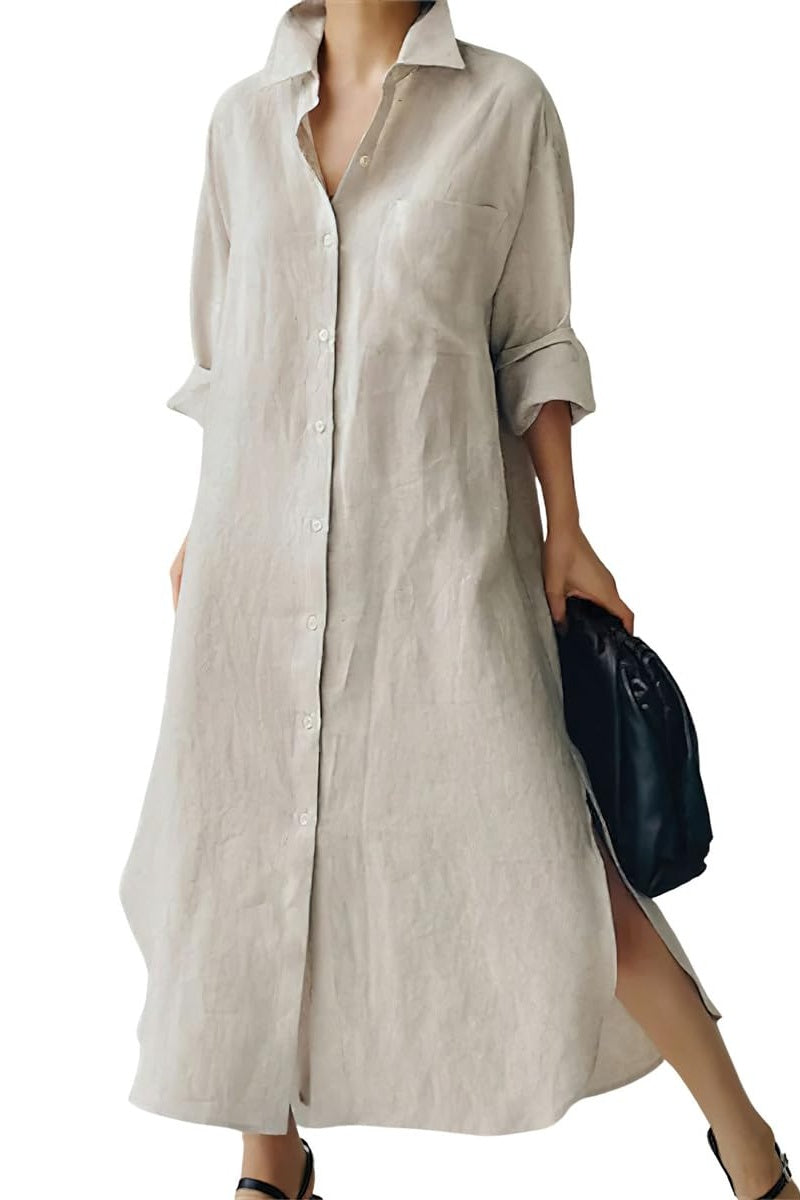 Chouyatou Women's Spring Button Down Cotton Shirt Dress Summer Flowy S CHOUYATOU Chouyatou Women's Spring Button Down Cotton Shirt Dress Summer Flowy S CHOUYATOU