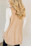 Chouyatou Womens Sleeveless Sweater Vest Oversized V Neck Loose Knit Casual A Line Tunic Pullover Top with Pockets