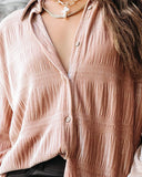 Chouyatou Women's Shirred Velvet Long Lantern Sleeve Button Down Shirt Blouse Tops