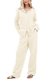 Chouyatou Womens Pajama Sets Cotton Pj Set Cute Heart Print Long Sleeve Button Down Shirt With Long Pants