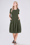 Chouyatou Women Summer Short Sleeve T-Shirt Dress Casual Loose Fit Crewneck Midi Dresses for Women