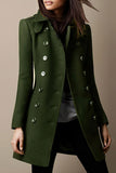 Chouyatou Women's Winter Double Breasted Wool Coat Elegant Collared Wool Blend Trench Pea Coat