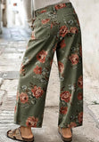 Chouyatou Women Mid Rise Cropped Wide Leg Jeans Baggy Floral Ankle Pants Denim Capris Flare Print Boho Palazzo Jeans Boyfriend