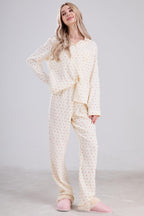 Chouyatou Womens Cotton Gauze Pajama Set Long Sleeve Button Up Shirt and Pants 2 Piece Cute Printed Pj Set
