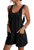 Chouyatou Womens Summer Cute Short Overalls Loose Fit Sleeveless Casual Rompers Jumpsuits Shorts