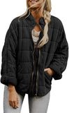 Chouyatou Women's Causal Lightweight Jacket Stand Collar Long Sleeve Zip Up Winter Coats for Women