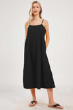 Chouyatou Womens Summer Dresses Sleeveless Spaghetti Strap Lounge Dress Flowy A-Line Midi Dress