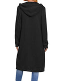 Chouyatou Women's Long Zip Up Oversized Drawstring Hooded Hoodie Jacket Sweatshirt