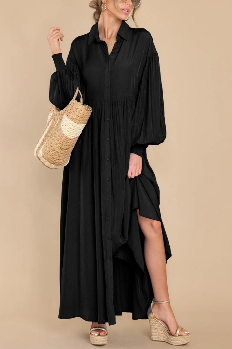 Chouyatou Women's Casual Long Sleeve Button Down Shirt Dress Elegant P CHOUYATOU Chouyatou Women's Casual Long Sleeve Button Down Shirt Dress Elegant P CHOUYATOU