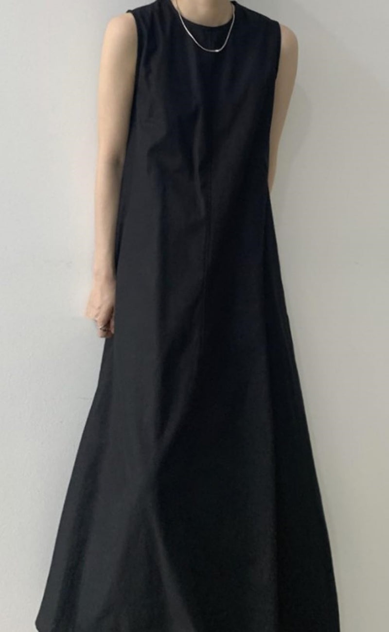 Chouyatou Women Casual Cotton Linen Sleeveless Maxi Dress Ruffle Shift Dress Flowy Beach Summer Long Tank Dress