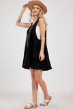 Chouyatou Womens Summer Sleeveless Mini Dress U Neck Backless Flowy Short Dress Casual Beach Sundress with Pockets