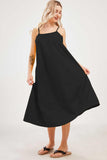 Chouyatou Womens Summer Dresses Sleeveless Spaghetti Strap Lounge Dress Flowy A-Line Midi Dress