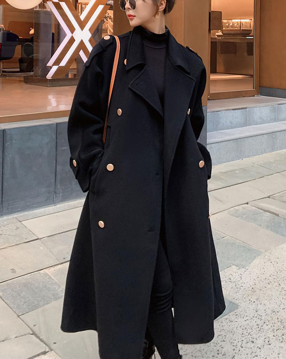 thumbnail image 2 of Chouyatou Men's Mid-Length Single Breasted Wool Barbados | Ubuy 2 of 10