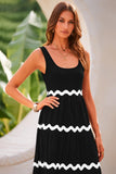 Chouyatou Women 2024 Summer Sundresses Sleeveless Scoop Neck Tiered Flowy Beach Vacation Party Long Tank Maxi Dress