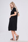 Chouyatou Women Summer Short Sleeve T-Shirt Dress Casual Loose Fit Crewneck Midi Dresses for Women