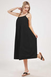 Chouyatou Womens Summer Dresses Sleeveless Spaghetti Strap Lounge Dress Flowy A-Line Midi Dress