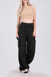 Chouyatou Women's Fuzzy Fleece Wide Leg Pants Elastic Waist Knit Pants Casual Comfy Lounge Trousers with Pockets