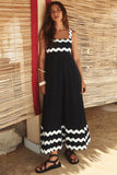 Chouyatou Women's Rickrack Trim Spaghetti Strap Square Neck Tank Maxi Dress Sleeveless Long Beach A-Line Sundress