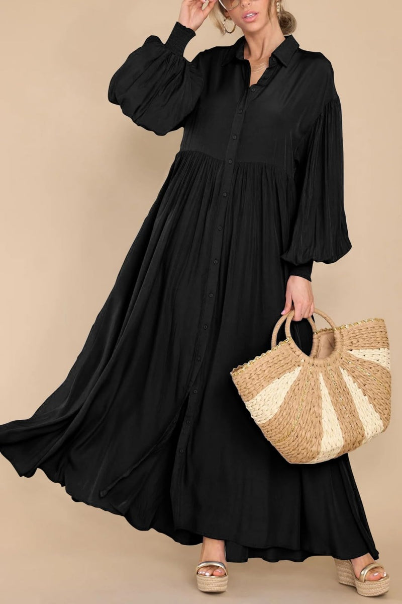 Chouyatou Women's Casual Long Sleeve Button Down Shirt Dress Elegant P CHOUYATOU Chouyatou Women's Casual Long Sleeve Button Down Shirt Dress Elegant P CHOUYATOU