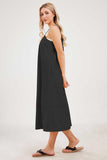 Chouyatou Womens Summer Dresses Sleeveless Spaghetti Strap Lounge Dress Flowy A-Line Midi Dress