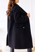 Chouyatou Women's Winter Jacket Double-Breasted Wool Blend Warm Long Trench Coat