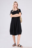 Chouyatou Women Summer Short Sleeve T-Shirt Dress Casual Loose Fit Crewneck Midi Dresses for Women